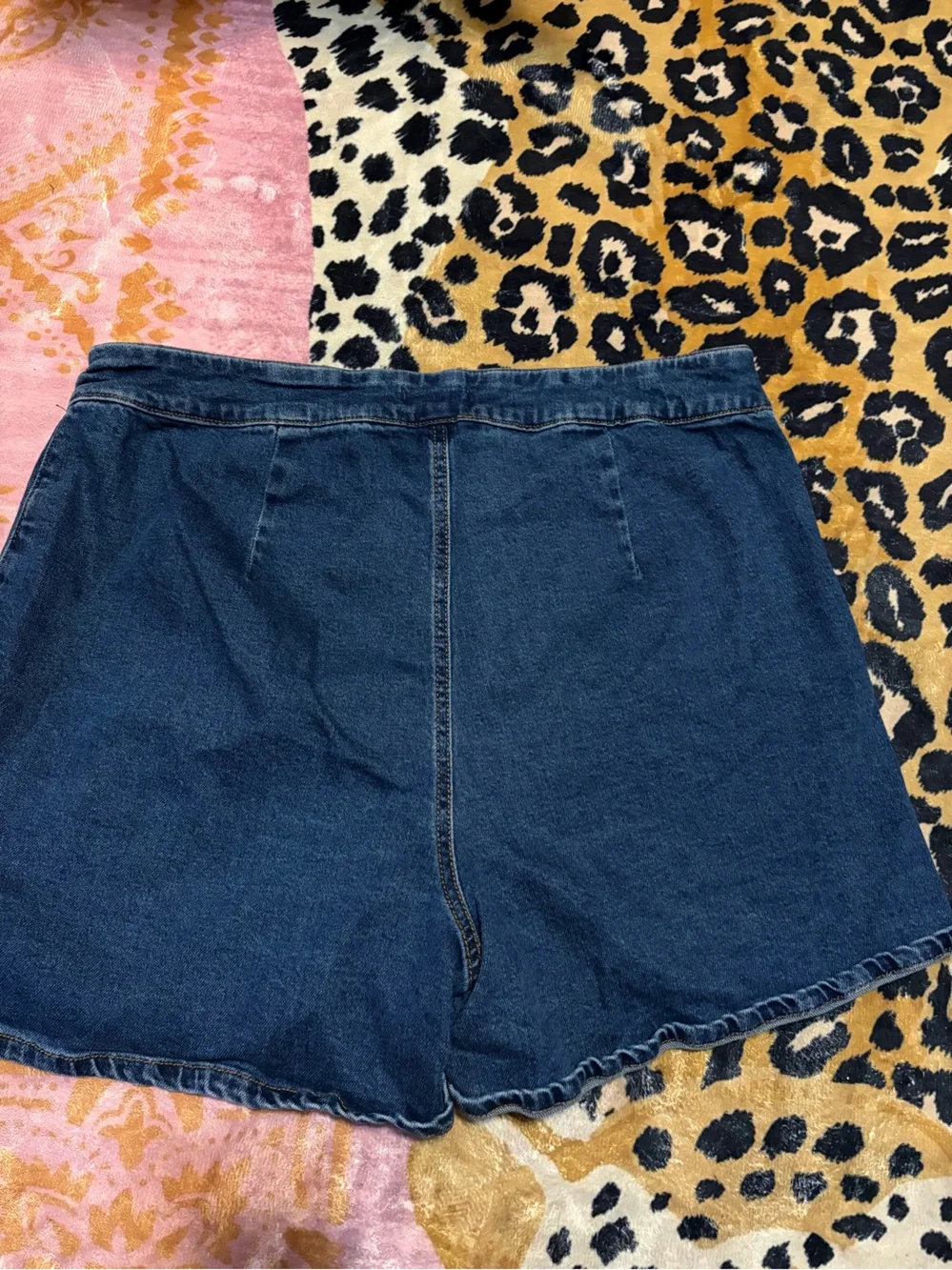 Ava & Viv Dark Blue Denim Skort - Zipper and Button Waist - Picture 3 of 6
